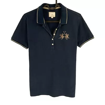 LA MARTINA Women Navy Blue SS Pique Polo Shirt Size 3 / M • $28.23