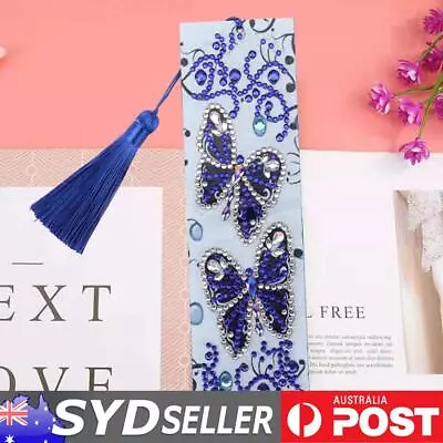 DIY Butterfly Special Shaped Diamond Painting Leather Bookmark W/Tassel Crafts • $9.99