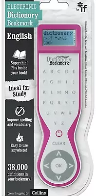 Collins Electronic English Dictionary Bookmark In Pink RRP £25 • $29.14