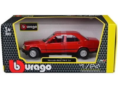 1/24 Bburago Mercedes Benz 190 E 2.6 Diecast Model Car Red 21103 • $15.55