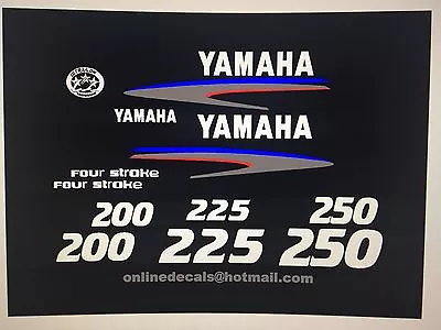 Yamaha  200/225/250 Hp 4-Stroke Outboard Decal Kit   Marine Vinyl  • $64.99