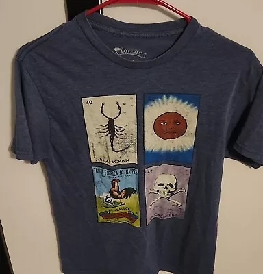 Mens LOTERIA Printed T-Shirt Borracho Mexican Small • $4.50