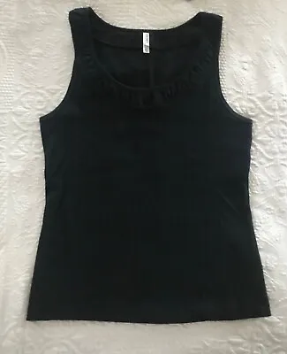 $9 • Buy Women's Jockey Person To Person Shell Black Pullover Sleeveless Top Size XL
