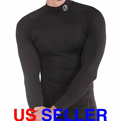 ARMEDES Mens Mock Long-Sleeved T-Shirt Cool Dry Compression Baselayer AR 151 • $15.09