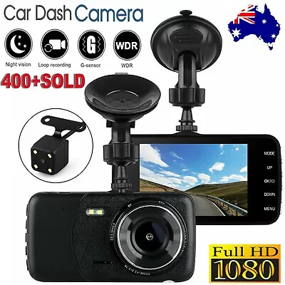 $59.49 • Buy HD 1080P Car Dash Camera Recorder LCD Dual Lens DVR Front And Rear Reverse Cam