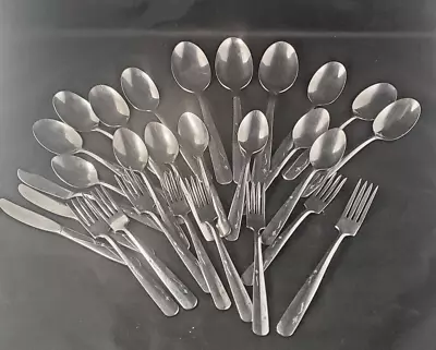 Vintage Imperial 2 Star Time Atomic Starburst Stainless Silverware 28 Pieces MCM • $39.99