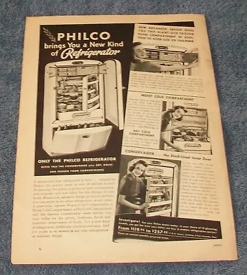 1940 Philco Refrigerator Vintage Ad  Philco Brings A New Kind Of Refrigerator  • $18.32