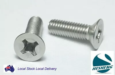 M4 M5 M6 Countersunk Phillips Machine Screws 4mm 5mm 6mm Stainless Steel G304 • $3.30