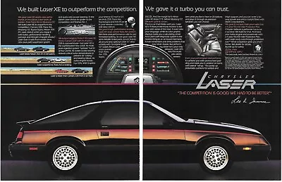 1985 Chrysler Laser XE Competition Is Good 2 Page 1984 Vintage Print Ad • $9.99