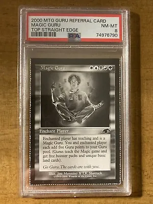 MTG✨MAGIC GURU REFERRAL CARD (Top Straight Edge)✨PSA 8 NM/MINT 2000 Rare POP 1 ! • $468.50