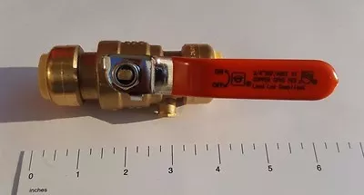 1 Piece 3/4  Push Fit Ball Valve With Drain Full Port New! • $9.99