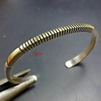 Julian Nez NAVAJO Sterling Silver And 14 KARAT GOLD Cuff Stacker BRACELET 12.7g • $295