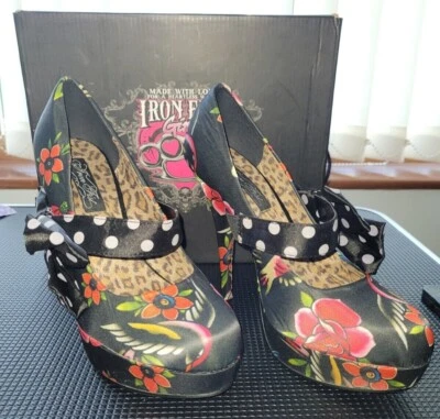 £5 • Buy Iron Fist - Ladies Society Suicide Platform / Floral / Black. Size 7 UK