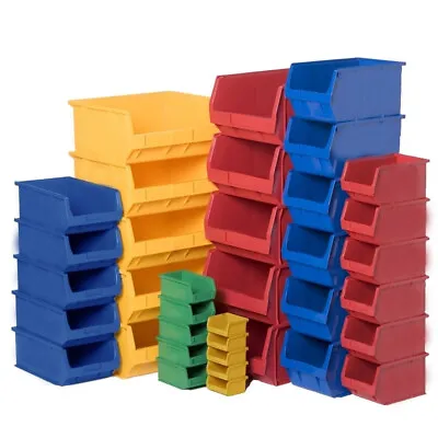 Plastic Open Fronted Stackable Storage Workshop Garage Container Parts Bins • £4