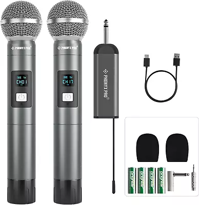 Sistema De Micrófono Inalámbrico Digital Dual Con 2 Micrófonos Dinámicos De Mano • $73.37