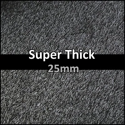 Bargain 25mm Thick Dark Grey Artificial Fake Grass 2m Wide Garden/Patio • £1.99