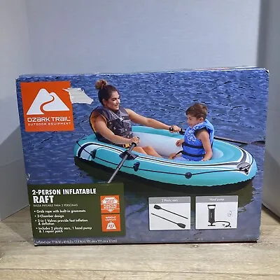 NEW Ozark Trail 2-Person Inflatable Raft Boat & Oars (77 W X 40  D X 12.6  H ) • $39.95