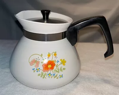 Corning Ware P-104 Wildflower 6 Cup Coffee Tea Pot & Lid GREAT PREOWNED SHAPE • $49.90