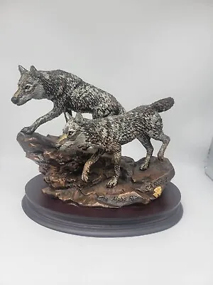 C.A.Pardell The Alpha Pair Wolves Legends Mixed Media Sculpture 134/600 1987 • $175