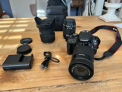 Canon EOS REBEL SL1 DS126441 Camera With 3 Lenses (18-55 55-250 10-20) • $500