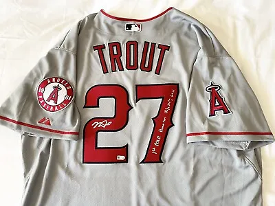 ANGELS MICHAEL MIKE TROUT Signed INSCRIBED 1ST HOMERUN JERSEY MLB AUTHENTICATED • $1200