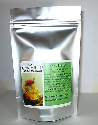 $24 • Buy Fairy Basket Blooming Tea Green Tea Flower Tea 12 Pcs  In A Bag 
