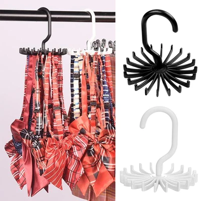 £6.59 • Buy 360º Rotating Belt Tie Scarf Hanger Rack Closet Organizer Holder 20 Hooks