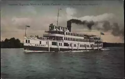 Muskoka Lakes Ontario Steamer Boat Ship SAGAMO C1910 Postcard • $11.42