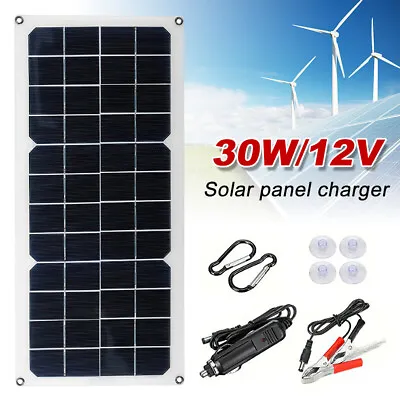£18.89 • Buy 12V 30W Portable Solar Panel Car Van Boat Caravan Camper Trickle Battery Charger