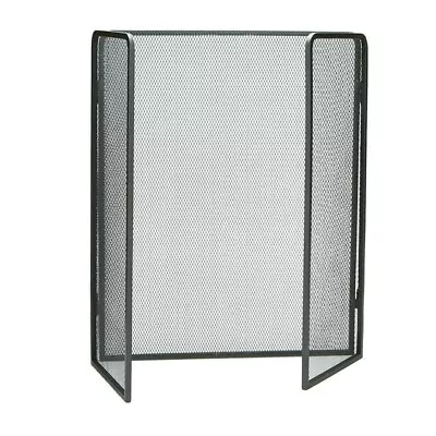 Fireplace Protector Screen 3-Panel Folding Metal Decorative Screen Cover Black • $25.49