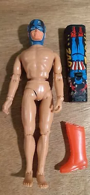 Vintage 1974 Mego Captain America Figure One Boot & 1976 Hasbro Zap Slot Car • $34.99