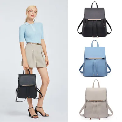 £9.99 • Buy Ladies Girls Backpack School Bag Travel Rucksack Laptop PU Leather Bag