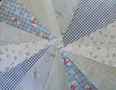 Fabric Bunting 403020 Or 10 Flags Wedding Shabby Handmade Chic Garden Party • £9.99