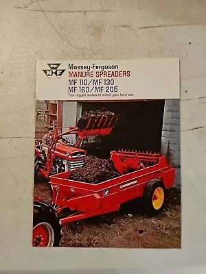 Vintage 1969 Massey Ferguson Manure Spreaders Brochure Catalog MF110 130 160 205 • $13.95