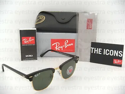 Ray-Ban Clubmaster Polarised Sunglasses Black Frame G-15 Lens RB3016 901/58 51mm • $179.99