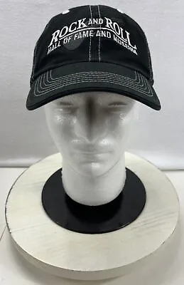 Rock And Roll Hall Of Fame Museum Baseball Hat Cap Black With Silver Embroidery • $29.99