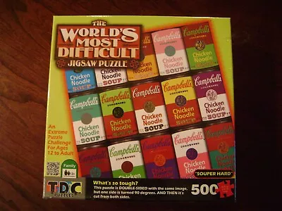 World's Most Difficult Jigsaw Puzzle  Campbell's Double Sided 500 Pieces New • $21.99