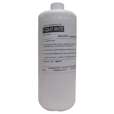 $454.28 • Buy CARCO F-224-51 WHITE Marking Ink,Pigment,White,15 To 20 Min PK 4