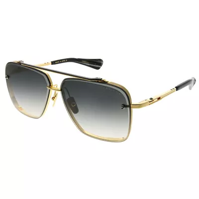 Dita Mach-Six DTS121 62-01 Gold Metal Aviator Sunglasses Dark Grey Gradient Lens • $585.60