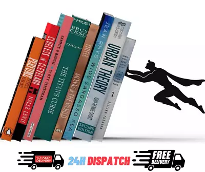 Superhero Angle Heavy Duty Metal Bookend Book Ends Office Stationery Hero Magnet • £17.99