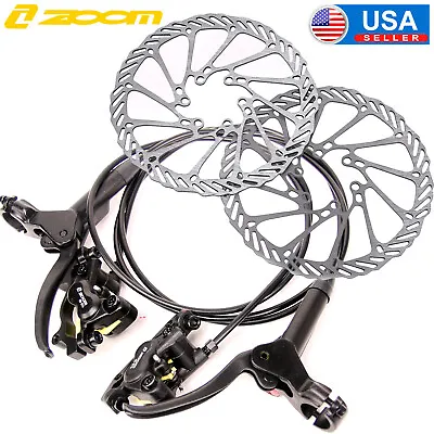 ZOOM 4 Piston Hydraulic Disc Brake Front Rear 160/180/203mm Rotor MTB Bike Part • $38.42