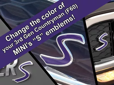 Scuttle And Emblem DECAL Replacements For 3rd Gen MINI Cooper Countryman F60 S • $10.99