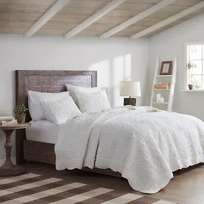 Madison Park Aster 3 Piece Embroidered Faux Fur Coverlet Set • $94.99