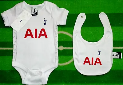 ⚽️Tottenham Hotspur FC⚽️Authentic⚽️Babys Home Kit Vest &Bib⚽️6-9 Months⚽️New⚽️34 • £10.99