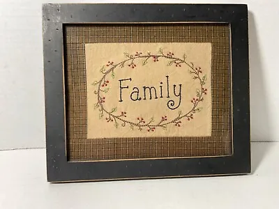 Primitive Picture Stitchery Family Handmade In A Frame 9'' X 10'' Pre Owned • $21.99