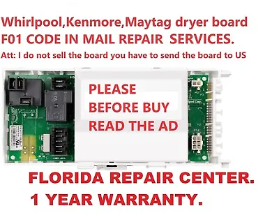 Maytag-whirlpool-kenmore Brands Dryer Control Board  Fo1  Code Repair Services. • $41.99