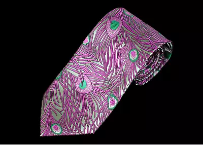 Lord R Colton Masterworks Tie - Venice Gray & Magenta Silk Necktie - New • $59.99