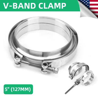 $34.74 • Buy 5  V Band Clamp 304 Stainless Steel With Male Female Flange Universal,5Inch