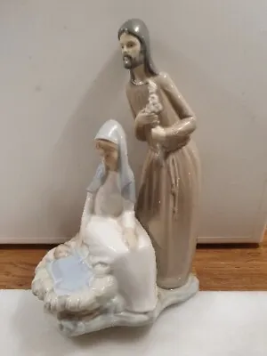 Lladro Nao 1978 Joseph And Mary With Baby Jesus H21cm X W13cm Vgc • £89