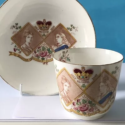 Queen Victoria Longest Reign 1897 Bone China Cup & Saucer Perfect • £18